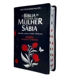 Biblia de Estudo da Mulher Sabia com Harpa e Indice cor Preta